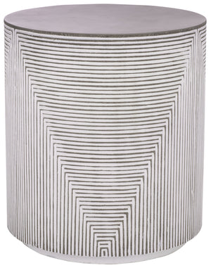 Safavieh Verona Side Table - Elegant White & Grey Ficonstone Outdoor Furniture For Stylish Patios & Gardens White ,Grey  Pat1541a