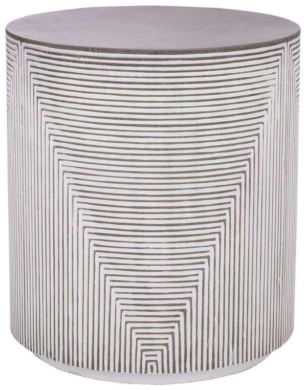 Safavieh Verona Side Table - Elegant White & Grey Ficonstone Outdoor Furniture For Stylish Patios & Gardens White ,Grey  Pat1541a