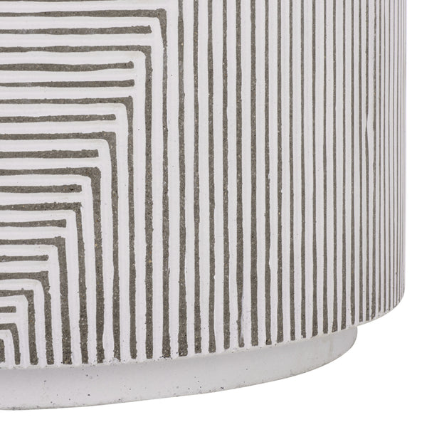 Safavieh Verona Side Table - Elegant White & Grey Ficonstone Outdoor Furniture For Stylish Patios & Gardens White ,Grey  Pat1541a