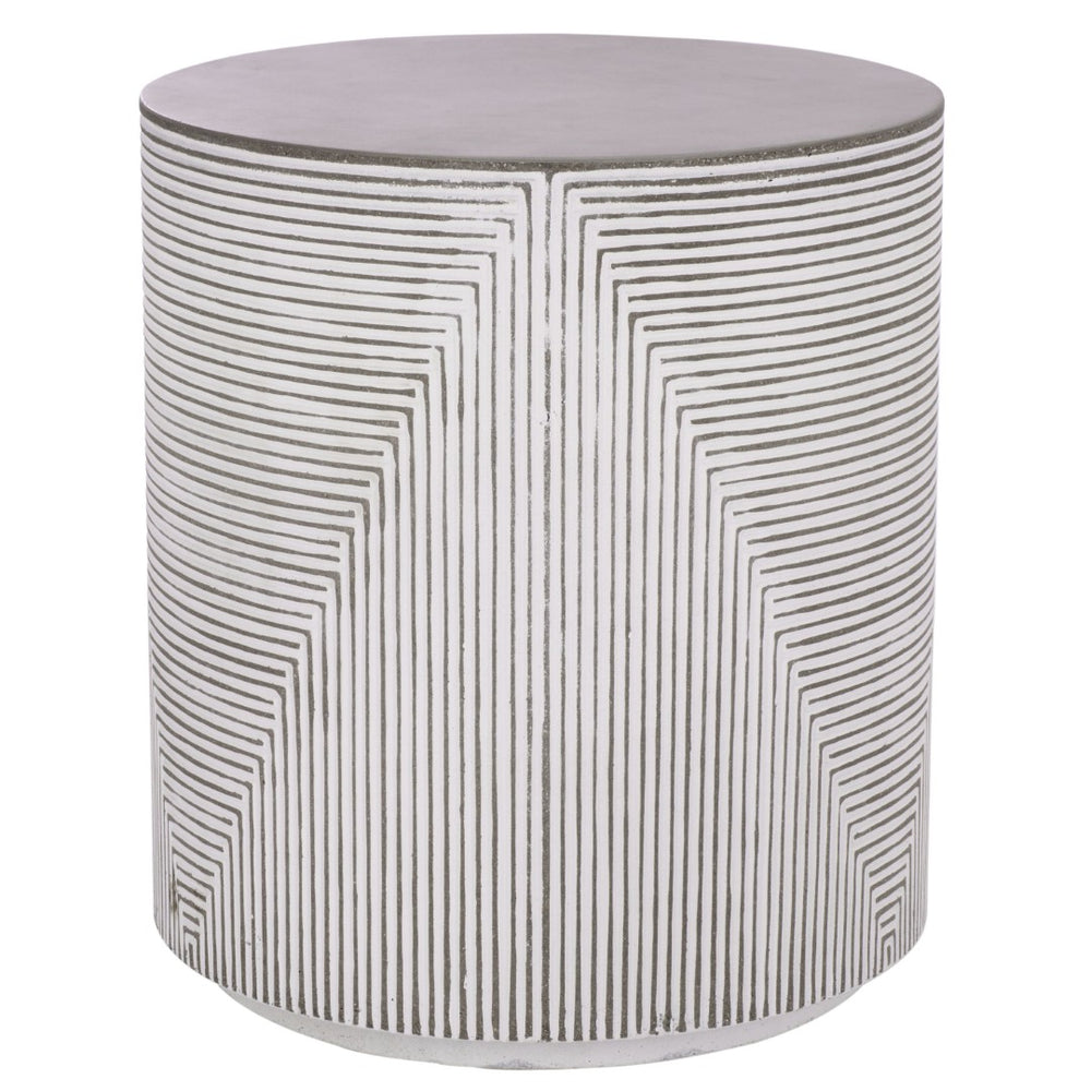 Safavieh VERONA Side Table – Elegant White and Grey Ficonstone Accent for Stylish Outdoor Living Spaces PAT1541A