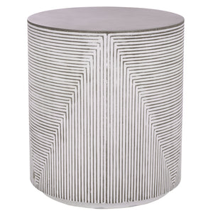 Safavieh Verona Side Table - Elegant White & Grey Ficonstone Outdoor Furniture For Stylish Patios & Gardens White ,Grey  Pat1541a