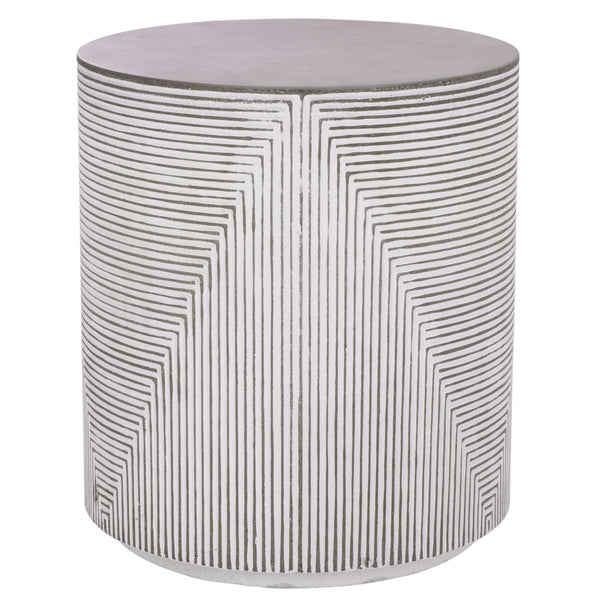 Safavieh Verona Side Table - Elegant White & Grey Ficonstone Outdoor Furniture For Stylish Patios & Gardens White ,Grey  Pat1541a