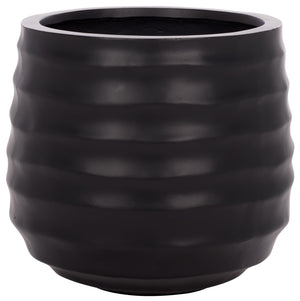 Safavieh Marta Planter Pot - Elegant Black Ficonstone Design For Gardens And Patios, Timeless Appeal Black Ficonstone Pat1542a