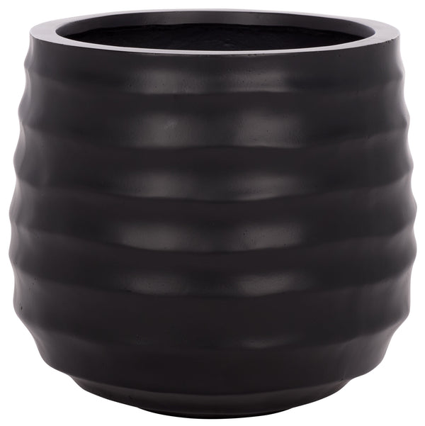 Safavieh Marta Planter Pot - Elegant Black Ficonstone Design For Gardens And Patios, Timeless Appeal Black Ficonstone Pat1542a