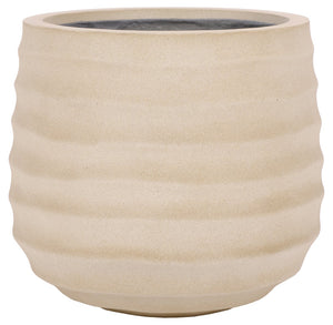 Safavieh Marta Planter Pot - Elegant Black Ficonstone Design For Gardens And Patios, Timeless Appeal Beige Ficonstone Pat1542b