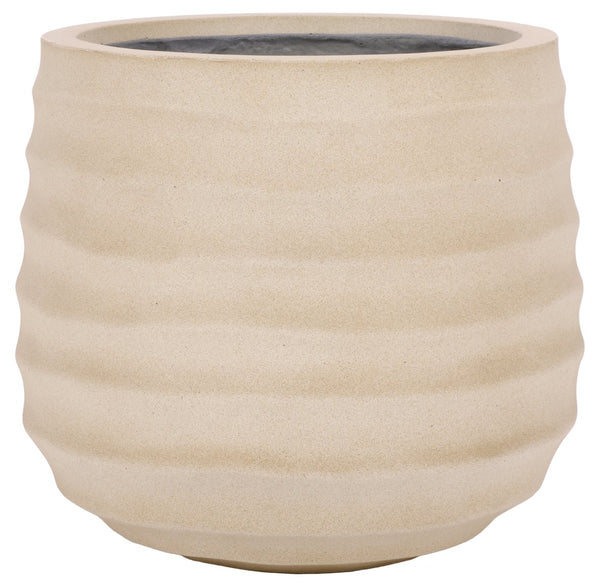 Safavieh Marta Planter Pot - Elegant Black Ficonstone Design For Gardens And Patios, Timeless Appeal Beige Ficonstone Pat1542b
