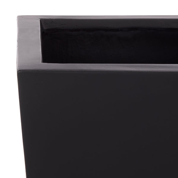 Safavieh Paloma Planter - Contemporary Black Ficonstone Planter For Elegant Outdoor Spaces And Gardens Black Ficonstone Pat1543a