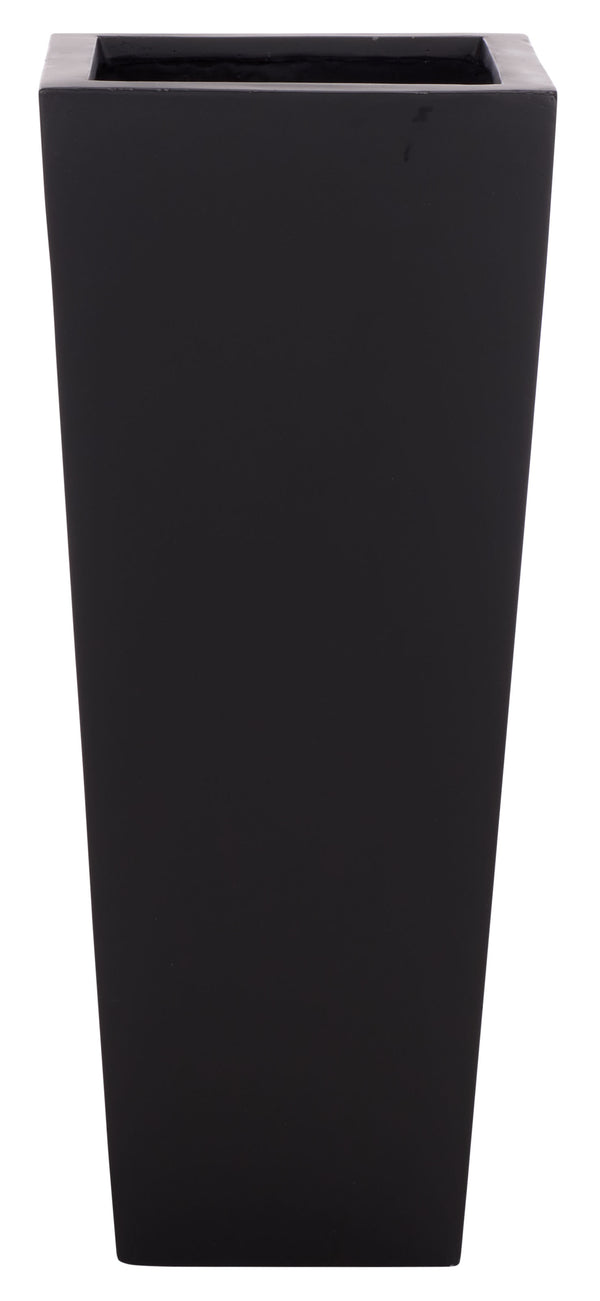 Safavieh Paloma Planter - Contemporary Black Ficonstone Planter For Elegant Outdoor Spaces And Gardens Black Ficonstone Pat1543a
