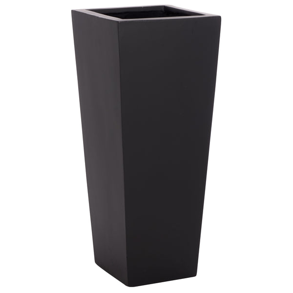 Safavieh Paloma Planter - Contemporary Black Ficonstone Planter For Elegant Outdoor Spaces And Gardens Black Ficonstone Pat1543a