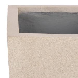 Safavieh Paloma Planter - Contemporary Black Ficonstone Planter For Elegant Outdoor Spaces And Gardens Beige Ficonstone Pat1543b