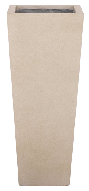 Safavieh Paloma Planter - Contemporary Black Ficonstone Planter For Elegant Outdoor Spaces And Gardens Beige Ficonstone Pat1543b