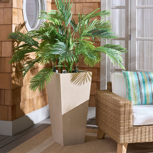 Paloma Large Planter Pedestal – Sculptural Ficonstone Outdoor Vase, Weather-Resistant Modern Garden Accent