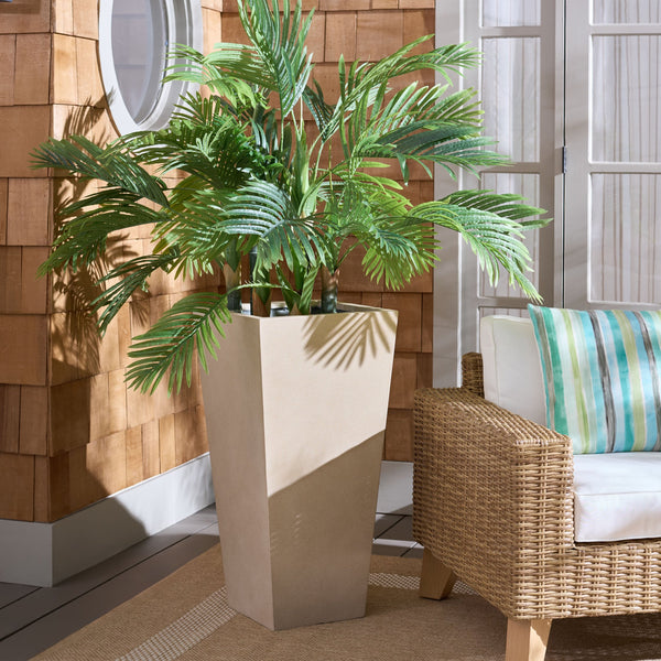 Paloma Large Planter Pedestal – Sculptural Ficonstone Outdoor Vase, Weather-Resistant Modern Garden Accent