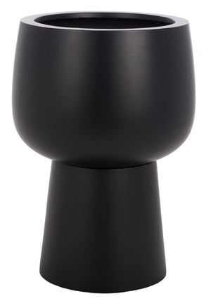 Safavieh Olivia Pedestal Planter - Elegant Black Ficonstone Design For Stunning Outdoor Display And Decor Black Ficonstone Pat1545a