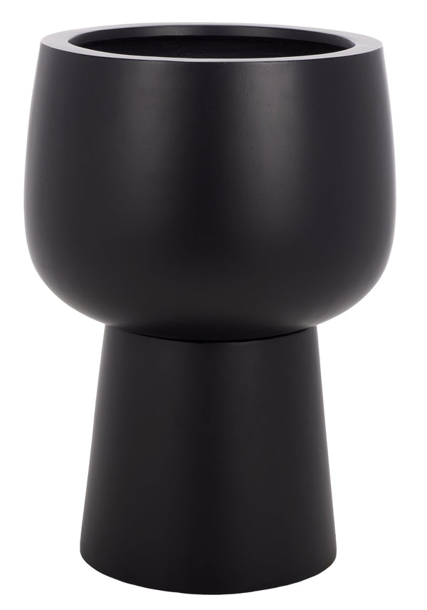 Safavieh Olivia Pedestal Planter - Elegant Black Ficonstone Design For Stunning Outdoor Display And Decor Black Ficonstone Pat1545a