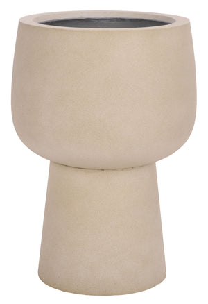 Safavieh Olivia Pedestal Planter - Elegant Black Ficonstone Design For Stunning Outdoor Display And Decor Beige Ficonstone Pat1545b