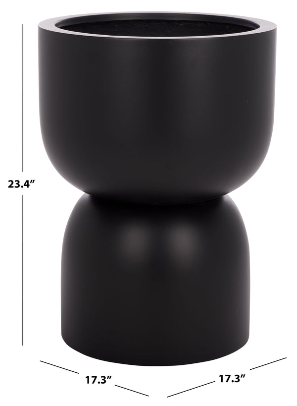 Safavieh Ricco Pedestal Planter In Black - Elevate Your Outdoor Space With Modern Design And Durability Black Ficonstone Pat1546a