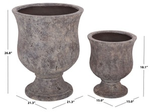 Remy Large Planter Pot With Textured Ficonstone Finish For Indoor/Outdoor Use, Durable Elegant Accent