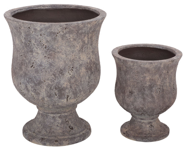 Remy Large Planter Pot With Textured Ficonstone Finish For Indoor/Outdoor Use, Durable Elegant Accent