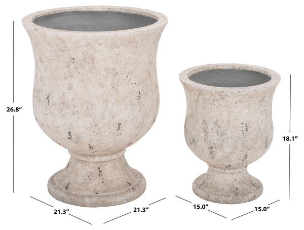 Remy Large Planter Pot With Textured Ficonstone Finish For Indoor/Outdoor Use, Durable Elegant Accent
