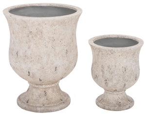 Remy Large Planter Pot With Textured Ficonstone Finish For Indoor/Outdoor Use, Durable Elegant Accent