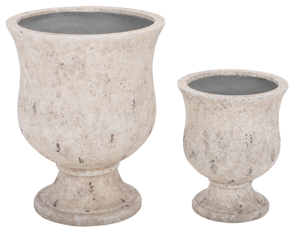 Remy Large Planter Pot With Textured Ficonstone Finish For Indoor/Outdoor Use, Durable Elegant Accent