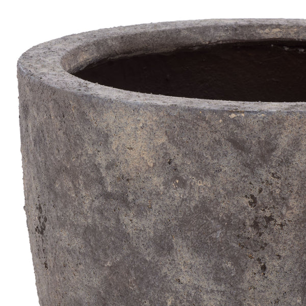 Ella Ficonstone Planter Pot With Timeless Aged Finish, Tapered Silhouette For Indoor & Outdoor Spaces