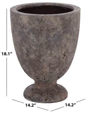 Ella Ficonstone Planter Pot With Timeless Aged Finish, Tapered Silhouette For Indoor & Outdoor Spaces