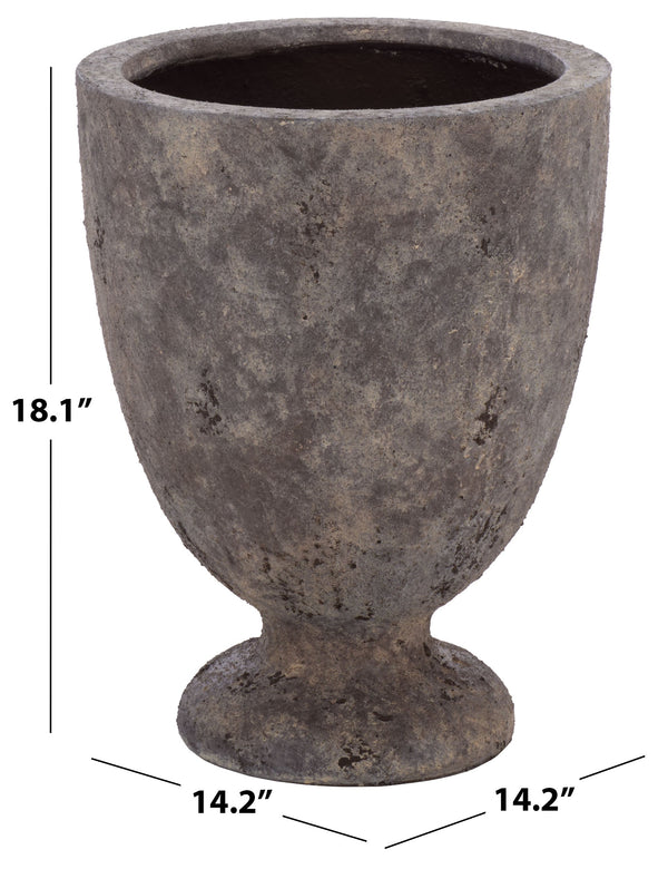 Ella Ficonstone Planter Pot With Timeless Aged Finish, Tapered Silhouette For Indoor & Outdoor Spaces