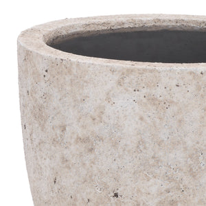 Ella Ficonstone Planter Pot With Timeless Aged Finish, Tapered Silhouette For Indoor & Outdoor Spaces