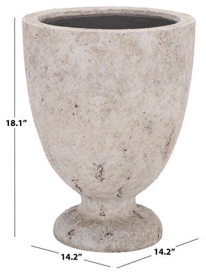 Ella Ficonstone Planter Pot With Timeless Aged Finish, Tapered Silhouette For Indoor & Outdoor Spaces