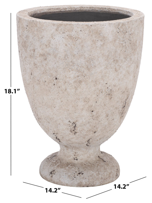 Ella Ficonstone Planter Pot With Timeless Aged Finish, Tapered Silhouette For Indoor & Outdoor Spaces
