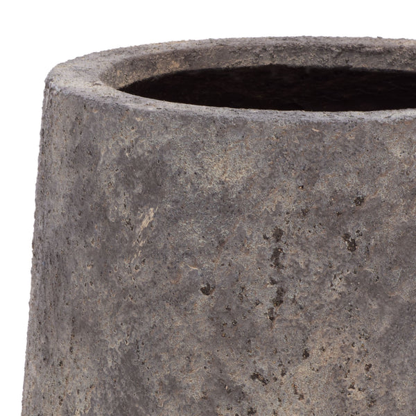 Stark Planter Pot In Ficonstone Finish — Durable Weather-Resistant Tapered Outdoor Indoor Vessel