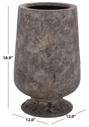 Stark Planter Pot In Ficonstone Finish — Durable Weather-Resistant Tapered Outdoor Indoor Vessel