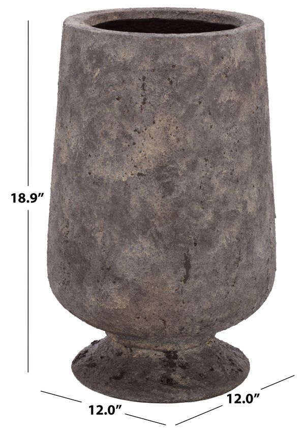 Stark Planter Pot In Ficonstone Finish — Durable Weather-Resistant Tapered Outdoor Indoor Vessel
