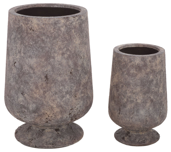 Stark Large Planter Pot In Ficonstone Finish — Durable Weather-Resistant Garden Accent For Indoors Outdoors