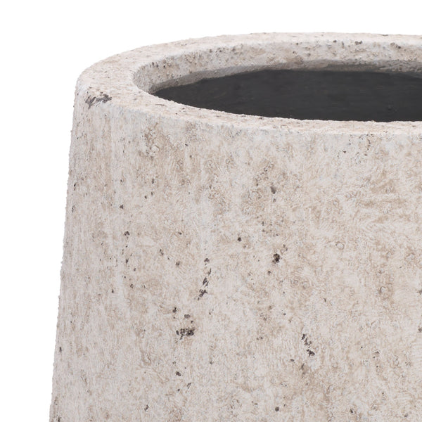 Stark Planter Pot In Ficonstone Finish — Durable Weather-Resistant Tapered Outdoor Indoor Vessel