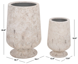 Stark Large Planter Pot In Ficonstone Finish — Durable Weather-Resistant Garden Accent For Indoors Outdoors
