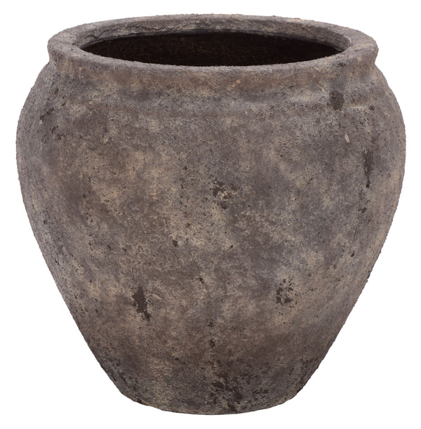Ramsey Planter Pot — Durable Ficonstone Round Planter, Uv-Resistant, Natural Stone Look For Patio Decor