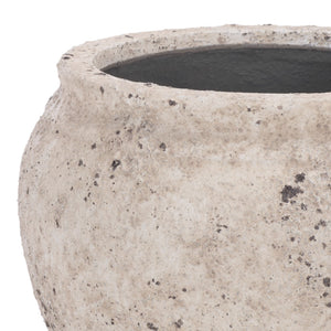 Ramsey Planter Pot — Durable Ficonstone Round Planter, Uv-Resistant, Natural Stone Look For Patio Decor