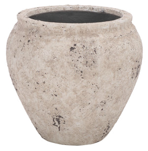 Ramsey Planter Pot — Durable Ficonstone Round Planter, Uv-Resistant, Natural Stone Look For Patio Decor