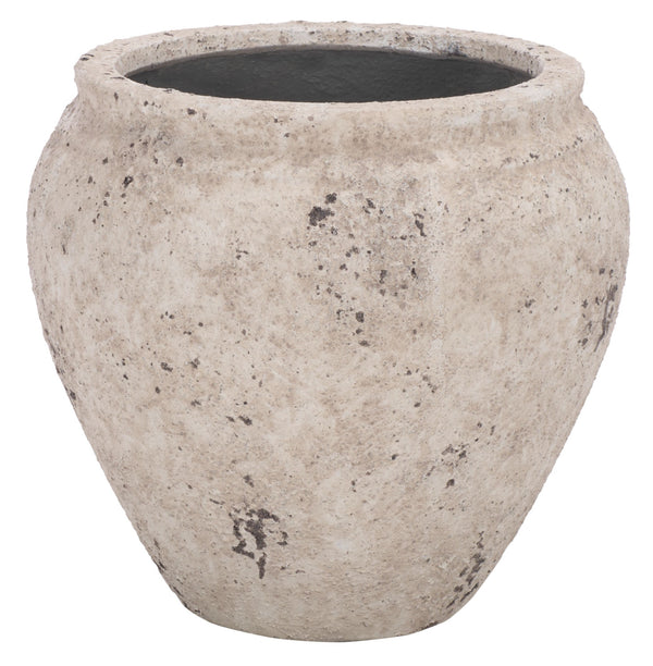 Ramsey Planter Pot — Durable Ficonstone Round Planter, Uv-Resistant, Natural Stone Look For Patio Decor