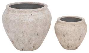 Ramsey Large Planter Pot With Rustic Ficonstone Finish, Lightweight Durable Outdoor Garden Accent Bowl