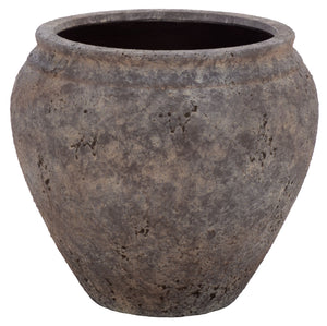 Ramsey Large Planter Pot With Rustic Ficonstone Finish, Lightweight Durable Outdoor Garden Accent Bowl