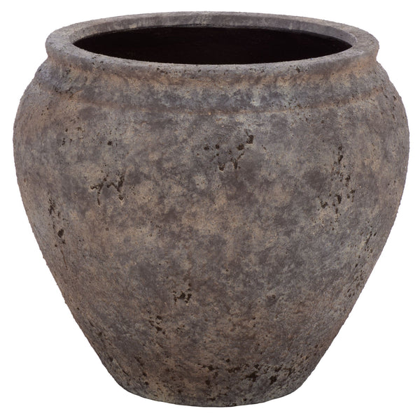Ramsey Large Planter Pot With Rustic Ficonstone Finish, Lightweight Durable Outdoor Garden Accent Bowl