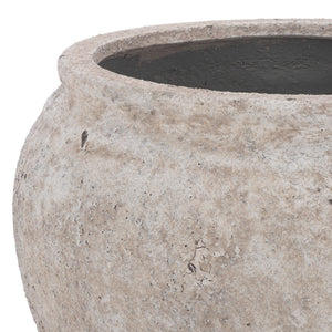Ramsey Large Planter Pot With Rustic Ficonstone Finish, Lightweight Durable Outdoor Garden Accent Bowl
