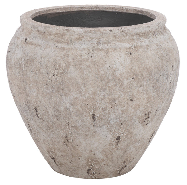 Ramsey Large Planter Pot With Rustic Ficonstone Finish, Lightweight Durable Outdoor Garden Accent Bowl