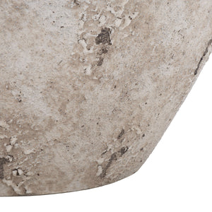 Ramsey Large Planter Pot With Rustic Ficonstone Finish, Lightweight Durable Outdoor Garden Accent Bowl