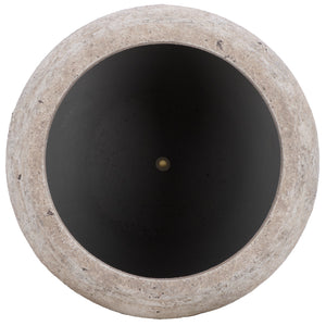 Ramsey Large Planter Pot With Rustic Ficonstone Finish, Lightweight Durable Outdoor Garden Accent Bowl