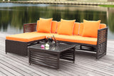 Safavieh Likoma Wicker 3 Piece Outdoor Set Brown/Orange/White PAT2007B